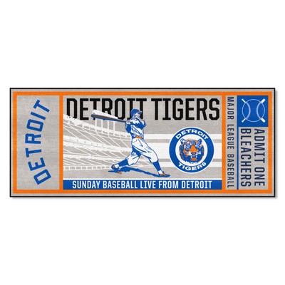 Fan Mats  LLC Detroit Tigers Ticket Runner Retro Gray