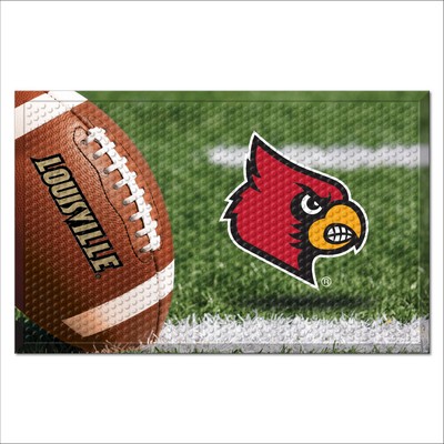 Fan Mats  LLC Louisville Cardinals Rubber Scraper Door Mat Photo