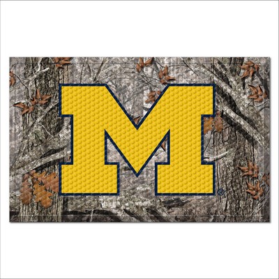 Fan Mats  LLC Michigan Wolverines Rubber Scraper Door Mat Camo Camo