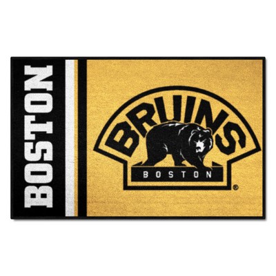 Fan Mats  LLC Boston Bruins Starter Mat Accent Rug - 19in. x 30in., Uniform Design Black