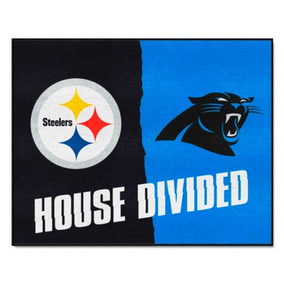 Fan Mats  LLC NFL House Divided - Steelers / Panthers House Divided Rug - 34 in. x 42.5 in. Multi