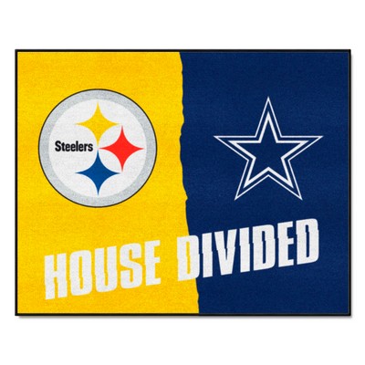 Fan Mats  LLC NFL House Divided - Steelers / Cowboys House Divided Rug - 34 in. x 42.5 in. Multi