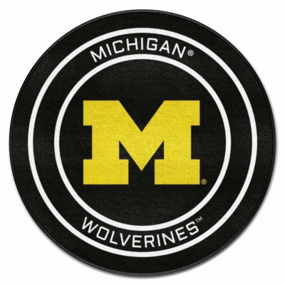 Fan Mats  LLC Michigan Wolverines Puck Mat Black