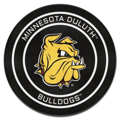Fan Mats  LLC Minnesota-Duluth Bulldogs Hockey Puck Rug - 27in. Diameter Black