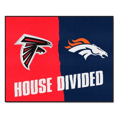 Fan Mats  LLC NFL House Divided - Falcons / Broncos House Divided Rug - 34 in. x 42.5 in. Multi