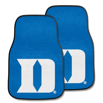 Fan Mats  LLC Duke Blue Devils Front Carpet Car Mat Set - 2 Pieces, D Logo Blue