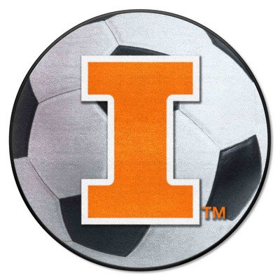 Fan Mats  LLC Illinois Illini Soccer Ball Mat White