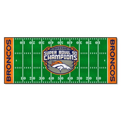 Fan Mats  LLC Denver Broncos Field Runner Mat - 30in. x 72in., 2016 Super Bowl L Champions Green