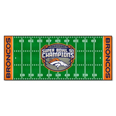 Fan Mats  LLC Denver Broncos Football Field Runner Green