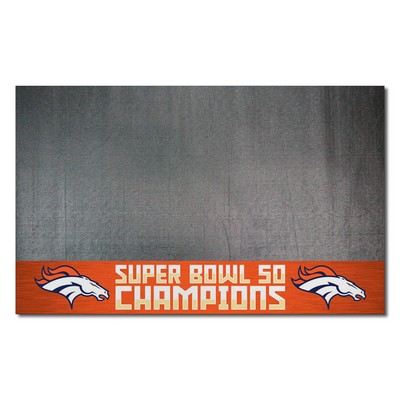 Fan Mats  LLC Denver Broncos Vinyl Grill Mat - 26in. x 42in., 2016 Super Bowl L Champions Orange