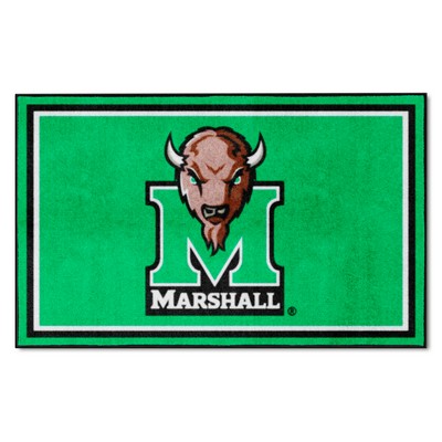 Fan Mats  LLC Marshall Thundering Herd 4ft. x 6ft. Plush Area Rug Green