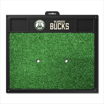 Fan Mats  LLC Milwaukee Bucks Golf Hitting Mat Green