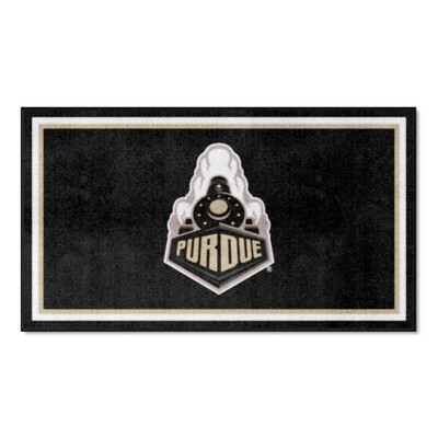 Fan Mats  LLC Purdue Boilermakers 3x5 Rug Black