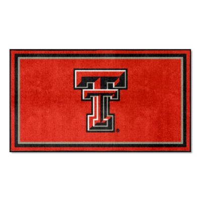 Fan Mats  LLC Texas Tech Red Raiders 3ft. x 5ft. Plush Area Rug Red