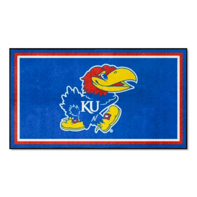 Fan Mats  LLC Kansas Jayhawks 3x5 Rug Blue