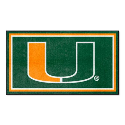 Fan Mats  LLC Miami Hurricanes 3x5 Rug Green