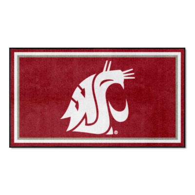 Fan Mats  LLC Washington State Cougars 3x5 Rug Red