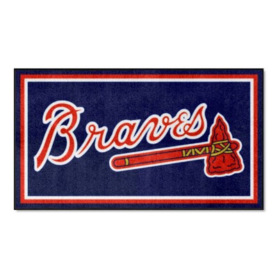 Fan Mats  LLC Atlanta Braves 3x5 Rug Navy