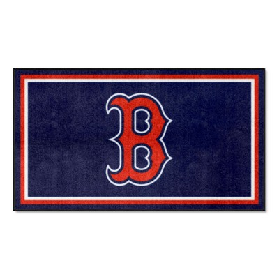 Fan Mats  LLC Boston Red Sox 3ft. x 5ft. Plush Area Rug Blue