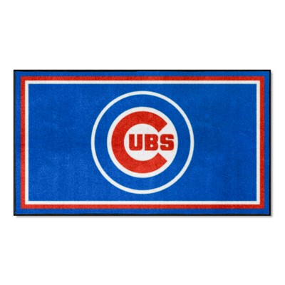 Fan Mats  LLC Chicago Cubs 3ft. x 5ft. Plush Area Rug Blue