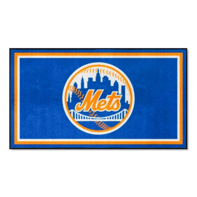 Fan Mats  LLC New York Mets 3ft. x 5ft. Plush Area Rug Blue
