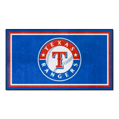 Fan Mats  LLC Texas Rangers 3ft. x 5ft. Plush Area Rug Blue