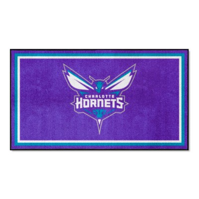 Fan Mats  LLC Charlotte Hornets 3ft. x 5ft. Plush Area Rug Purple