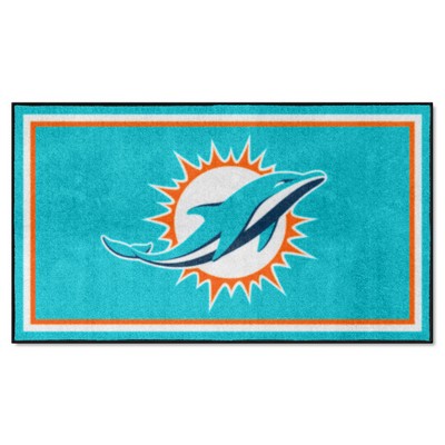Fan Mats  LLC Miami Dolphins 3ft. x 5ft. Plush Area Rug Teal