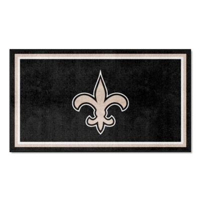 Fan Mats  LLC New Orleans Saints 3ft. x 5ft. Plush Area Rug Black