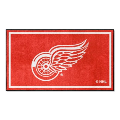 Fan Mats  LLC Detroit Red Wings 3ft. x 5ft. Plush Area Rug Red
