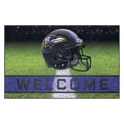Fan Mats  LLC Baltimore Ravens Rubber Door Mat - 18in. x 30in. Black