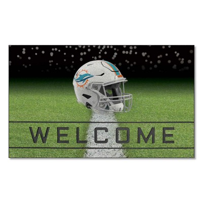 Fan Mats  LLC Miami Dolphins Crumb Rubber Door Mat Aqua