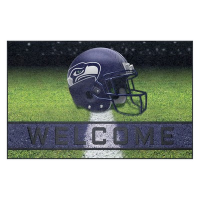 Fan Mats  LLC Seattle Seahawks Rubber Door Mat - 18in. x 30in. Blue