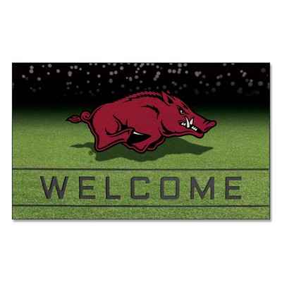 Fan Mats  LLC Arkansas Razorbacks Rubber Door Mat - 18in. x 30in. Cardinal