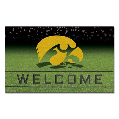 Fan Mats  LLC Iowa Hawkeyes Crumb Rubber Door Mat Black