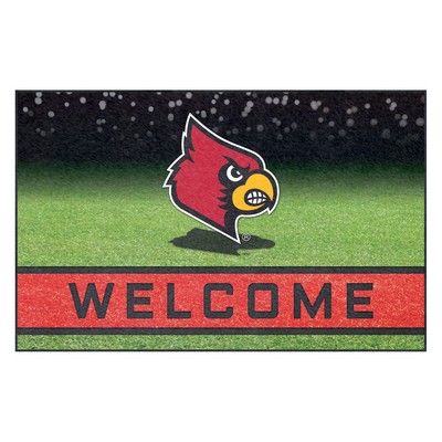 Fan Mats  LLC Louisville Cardinals Rubber Door Mat - 18in. x 30in. Red