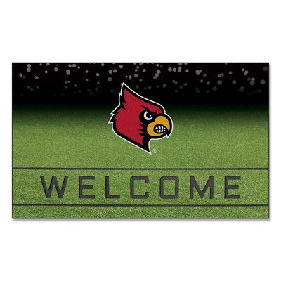 Fan Mats  LLC Louisville Cardinals Rubber Door Mat - 18in. x 30in. Red