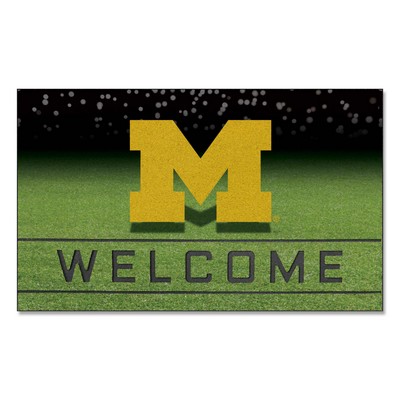 Fan Mats  LLC Michigan Wolverines Crumb Rubber Door Mat Blue