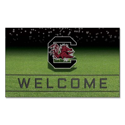 Fan Mats  LLC South Carolina Gamecocks Rubber Door Mat - 18in. x 30in. Black