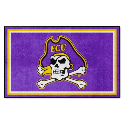 Fan Mats  LLC East Carolina Pirates 4ft. x 6ft. Plush Area Rug Purple
