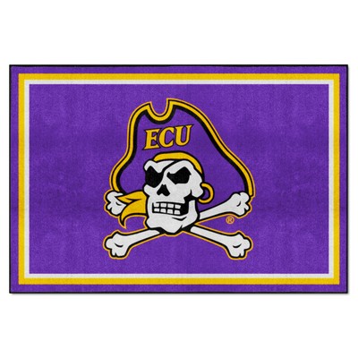 Fan Mats  LLC East Carolina Pirates 5ft. x 8 ft. Plush Area Rug Purple