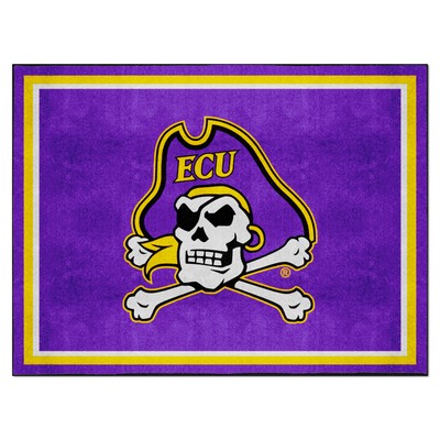 Fan Mats  LLC East Carolina Pirates 8ft. x 10 ft. Plush Area Rug Purple