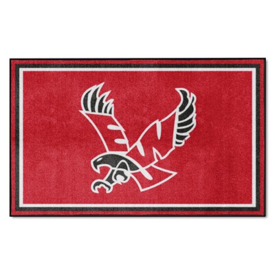 Fan Mats  LLC Eastern Washington Eagles 4ft. x 6ft. Plush Area Rug Red