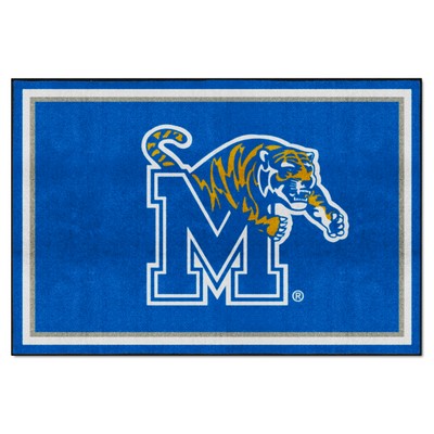 Fan Mats  LLC Memphis Tigers 5ft. x 8 ft. Plush Area Rug Blue