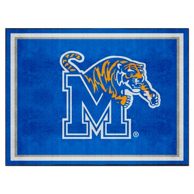 Fan Mats  LLC Memphis Tigers 8ft. x 10 ft. Plush Area Rug Blue