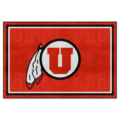 Fan Mats  LLC Utah Utes 5ft. x 8 ft. Plush Area Rug Red
