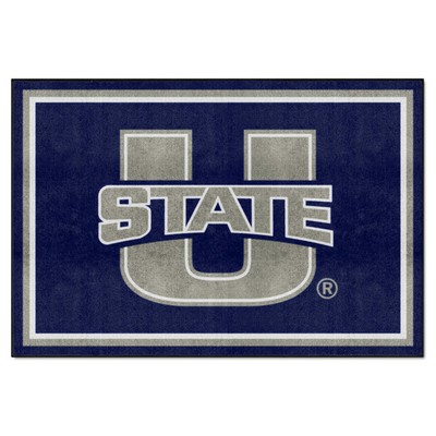 Fan Mats  LLC Utah State Aggies 5x8 Rug Navy
