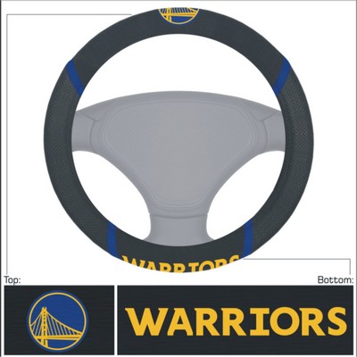 Fan Mats  LLC Golden State Warriors Steering Wheel Cover Black