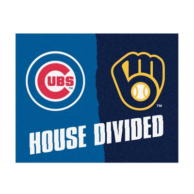 Fan Mats  LLC MLB House Divided - Cubs / Brewers House Divided Rug - 34 in. x 42.5 in. Multi