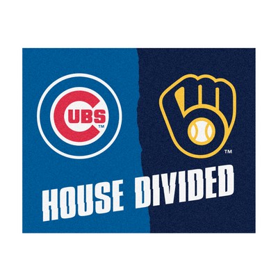 Fan Mats  LLC MLB House Divided Cubs / Brewers House Divided Mat Multi